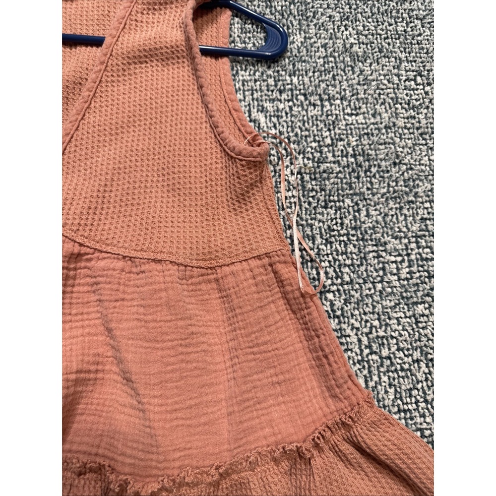 Pink Rose Women's Size Large Waffle Knit Babydoll Tank Top - Picture 4 of 12
